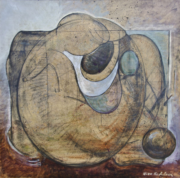 Beginning, mixed media on paper, 75 x 80 cm. SOLD